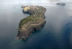                     Aerial view of the two islands                