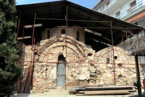                     Byzantine Bath in Koule Kafe area of Thessaloniki under restoration works.                
