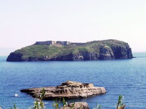                     View of Santo Stefano from Ventotene island                